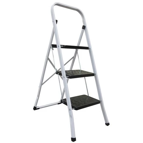 MSV Escabeau Marchepied 3 Niveaux Pliant En Acier Max 150kg (46x71x113,5cm) - Noir 1 MSV Escabeau Marchepied 3 Niveaux Pliant En Acier Max 150kg (46x71x113,5cm) - Noir
