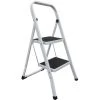 MSV Escabeau Marchepied 2 Niveaux Pliant & Antidérapant En Acier Max 150kg (46x55x82cm) - Noir