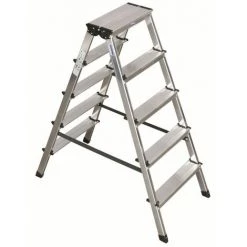 LE SANITAIRE Escabeau Double En Aluminium 2 X 5 Marches