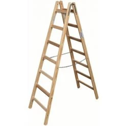 LE SANITAIRE Echelle Double à échelon En Bois 2 X 7 échelons