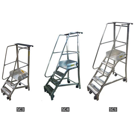 ESCABEAU DIRECT - MATISERE Escabeau Roulant De 4 Marches. Hauteur De Travail Maximale De 2.77m - SC4 3 ESCABEAU DIRECT - MATISERE Escabeau Roulant De 4 Marches. Hauteur De Travail Maximale De 2.77m - SC4 – Image 3