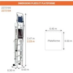 TUBESCA COMABI Escabeau Pro 4 Marches. Hauteur De Travail Maximale De 2.95m - 2272184 -Pas Cher Échelle Magasin 3224867 3