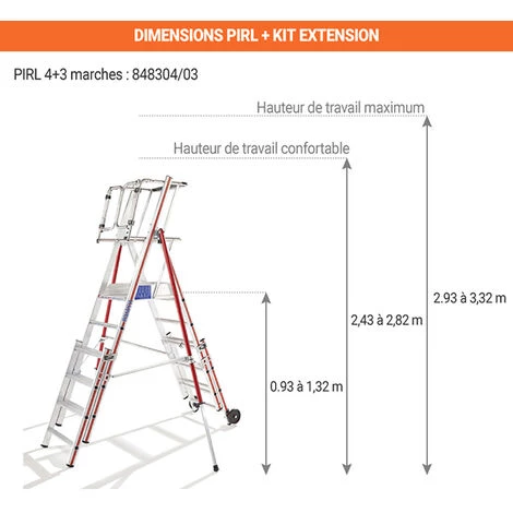 ESCABEAU DIRECT - MATISERE PIRL Portillon Saloon - 4 Marches + Extension 3 Marches - 848304/03 2 ESCABEAU DIRECT - MATISERE PIRL Portillon Saloon - 4 Marches + Extension 3 Marches - 848304/03 – Image 2