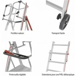 ESCABEAU DIRECT - MATISERE Escabeau Télescopique De 6 Marches Avec Kit D'extension 3 Marches - 848306/03 8 ESCABEAU DIRECT - MATISERE Escabeau Télescopique De 6 Marches Avec Kit D'extension 3 Marches - 848306/03 -Pas Cher Échelle Magasin 3224875 4