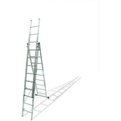 Echelle Triple Industrielle Avec Base 9 Marches 2,77/6,46Mt Aluminium Ktl