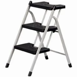 Escalier Domestique 3 Marches 67Cm Acier Blanc Vervi