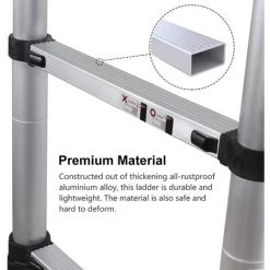 SKECTEN Échelle Télescopique, Échelle Pliable, 4.7 Mètre(s), Barre Stabilisatrice, Sac De Transport OFFERT, Charge Maximale: 150 Kg -Pas Cher Échelle Magasin 33222136 5