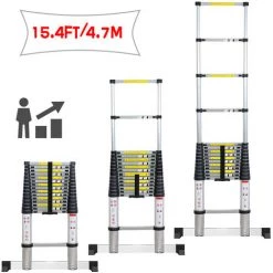 SKECTEN Échelle Pliable, Échelle Télescopique, 4.7 Mètre(s), Sac De Transport OFFERT, Charge Maximale: 150 Kg