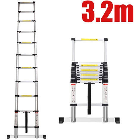 SKECTEN Échelle Pliable, Echelle Telescopique, 3,2 Mètre(s), Sac De Transport OFFERT, EN 131, Charge Maximale: 150 Kg 1 SKECTEN Échelle Pliable, Echelle Telescopique, 3,2 Mètre(s), Sac De Transport OFFERT, EN 131, Charge Maximale: 150 Kg