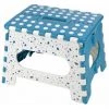 Paris Prix - Marchepied Pliable "terrazzo" 29cm Blanc & Bleu