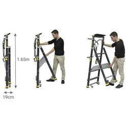 CENTAURE Escabeau Mise En Rayon - Hauteur De Travail Max. 2.50m - 414912 -Pas Cher Échelle Magasin 3386068 3