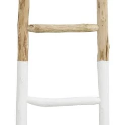 AUBRY GASPARD Echelle En Bois Naturel Et Blanc Blanc - Naturel -Pas Cher Échelle Magasin 33972946 3