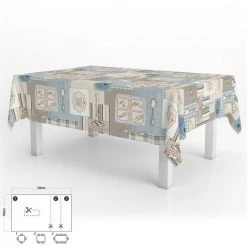 ORYX Nappe Rectangulaire Caoutchouc Menu Restaurant Imperméable Anti-Tache PVC 140x250 Cm. Découpe Utilisation Intérieure Et Extérieu