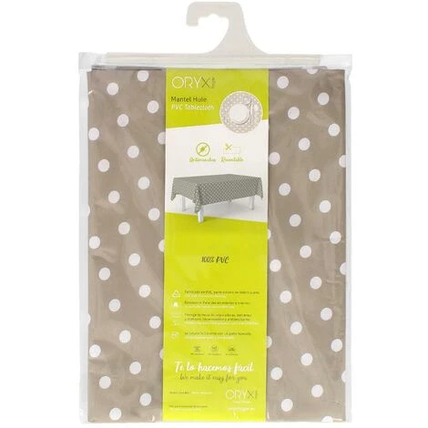 ORYX Nappe Rectangulaire Caoutchouc Pois Beige PVC Imperméable 140x250 Cm. Découpe Pour Usage Intérieur Et Extérieur AFT 05544012 4 ORYX Nappe Rectangulaire Caoutchouc Pois Beige PVC Imperméable 140x250 Cm. Découpe Pour Usage Intérieur Et Extérieur AFT 05544012 – Image 4
