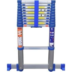 Echelle Télescopique KELI (320 Cm), Echelle Pliante - Escamotable, Fabriquée En Aluminium De Qualité Professionnelle, Certifiée à 150kg En131 Ce