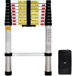 TODECO Echelle Telescopique, échelle Pliable, 2,6 Mètre(s), Sac De Transport OFFERT, EN 131, Charge Maximale: 150 Kg