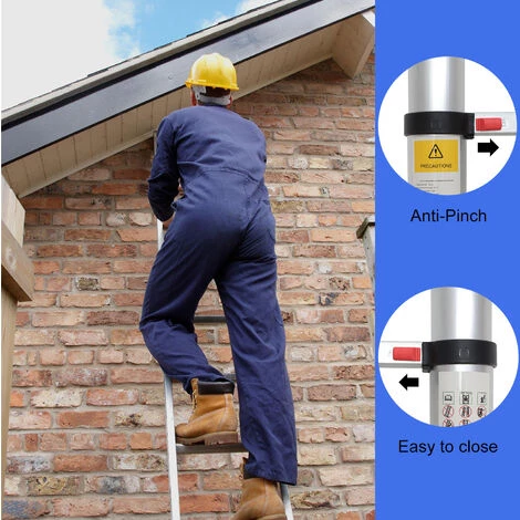 TODECO Echelle Telescopique, échelle Pliable, 3,8 Mètre(s), Sac De Transport OFFERT, Barre Stabilisatrice, EN 131, Charge Maximale: 150 Kg 4 TODECO Echelle Telescopique, échelle Pliable, 3,8 Mètre(s), Sac De Transport OFFERT, Barre Stabilisatrice, EN 131, Charge Maximale: 150 Kg – Image 4