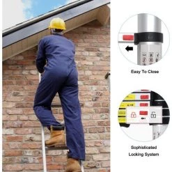 TODECO Échelle Multifonction, Escabeau, 3,8 Mètre(s), Barre Stabilisatrice, EN 131, Standards/Certifications: EN131 -Pas Cher Échelle Magasin 35074779 4