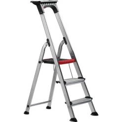 Escabeau RS PRO En Aluminium 3 Marches , Hauteur Déployée 1.244m ( Prix Pour 1 )