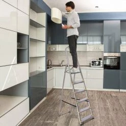 HOSTRÖM Hostrom - Escabeau Dura 6 Marches En Aluminium, Léger Et Pliable, Pieds Antidérapants, Hauteur De Plateforme 119cm, Charge Maximale 150kg -Pas Cher Échelle Magasin 35236661 3