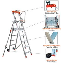 ECHELLE DIRECT - MATISERE Escabeau Pirl De 0.76m De Hauteur De Plateforme - PLT03 -Pas Cher Échelle Magasin 3562815 4