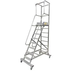 PLATEFORME DIRECT - MATISERE Escabeau Roulant De 8 Marches - Hauteur De Travail Maximale De 3.78m - 19608EL12B