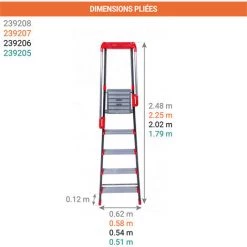 CENTAURE Escabeau Avec Rampe De Sécurité - Hauteur Maximum De Travail 2.99m - 239205 7 CENTAURE Escabeau Avec Rampe De Sécurité - Hauteur Maximum De Travail 2.99m - 239205 -Pas Cher Échelle Magasin 36334068 3