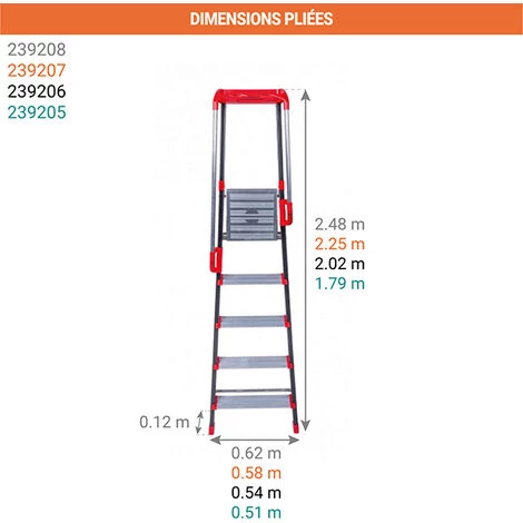 CENTAURE Escabeau Avec Rampe De Sécurité - Hauteur Maximum De Travail 2.99m - 239205 3 CENTAURE Escabeau Avec Rampe De Sécurité - Hauteur Maximum De Travail 2.99m - 239205 – Image 3