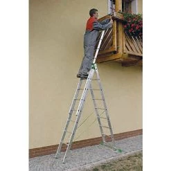 ECHELLE DIRECT - MATISERE Echelle Transformable 3 Plans - Longueur Pliée 2.01m. / Dépliée 3.99m Et 2.70m En Position Escabeau. - 7607