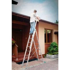 ECHELLE DIRECT - MATISERE Echelle Transformable 3 Plans - Longueur Pliée 2.01m. / Dépliée 3.99m Et 2.70m En Position Escabeau. - 7607 -Pas Cher Échelle Magasin 36334086 3