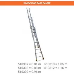 CENTAURE Echelle Transformable 3 Plans - Longueur Pliée 2.75m. / Dépliée 5.90m Et 4.42m En Position Escabeau. - 510309 -Pas Cher Échelle Magasin 36334099 4