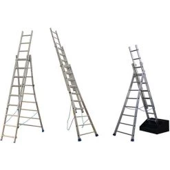 CENTAURE Echelle Transformable 3 Plans - Longueur Pliée 2.30m. / Dépliée 4.65m Et 3.72m En Position Escabeau. - 213308 -Pas Cher Échelle Magasin 36334107 5