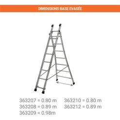 CENTAURE Echelle Transformable 2 Plans - Hauteur Atteignable En Position Escabeau De 1.95m Et 3.20m En Double échelle - 363207 -Pas Cher Échelle Magasin 36334150 5