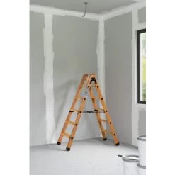 Escabeau Double Accès Bois CENTAURE 2x5 Marches + Tablette - 483605--