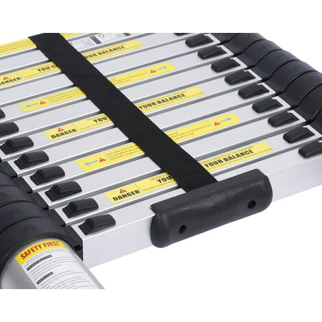 FREOSEN 3.8M Échelle Télescopique Portable Multifonctions Aluminium Pliable 13 Étapes Convient Léger Sécurité + Sac + Gants 5 FREOSEN 3.8M Échelle Télescopique Portable Multifonctions Aluminium Pliable 13 Étapes Convient Léger Sécurité + Sac + Gants – Image 5