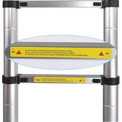 FREOSEN Échelle Télescopique 5M (2,5M + 2,5M) Portable Pliante Échelle Escabeau En Aluminium 16 Echelons Charge Max 150 Kg -Pas Cher Échelle Magasin 38400969 5