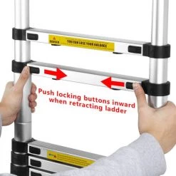 FREOSEN 5M Échelle Télescopique Portable Echelle Multi-Fonction En Aluminium,Capacité 150 Kg ,13 Echelons+ Sac + Gants 9 FREOSEN 5M Échelle Télescopique Portable Echelle Multi-Fonction En Aluminium,Capacité 150 Kg ,13 Echelons+ Sac + Gants -Pas Cher Échelle Magasin 38400993 5