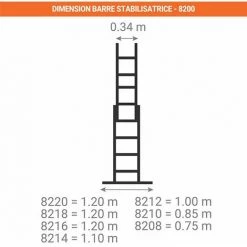 ECHELLE DIRECT - MATISERE Echelle Coulissante à Main 3.83m Dépliée / 2.41m Pliée - 8208 -Pas Cher Échelle Magasin 3857721 4