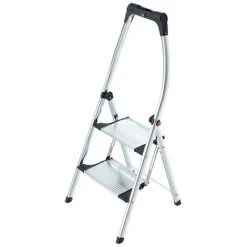 Hailo Escabeau Pliant Marche Plateforme Y Comp. 2 Hauteur De La Plate-forme 490 Mm Alu Marches Avec Nervurage Antidérapant