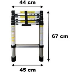 GT MARKET Échelle Télescopique En Aluminium - 2.00 Mètres -Pas Cher Échelle Magasin 3939455 3