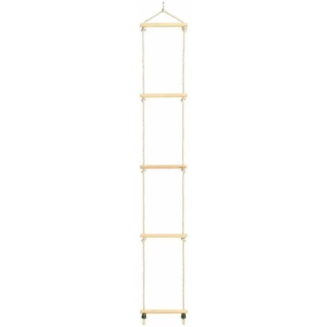 HAPPYSHOPPING Echelle De Corde Pour Enfants Bois Massif Et PE 30x168 Cm 2 HAPPYSHOPPING Echelle De Corde Pour Enfants Bois Massif Et PE 30x168 Cm – Image 2