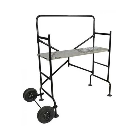 HELIOTRADE Echafaudage Pliant En Acier Sur Roue Gonflable - Hauteur Travail Max 3 M 1 HELIOTRADE Echafaudage Pliant En Acier Sur Roue Gonflable - Hauteur Travail Max 3 M