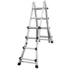 NIVEL Echelle Industrielle Echelle Télescopique Multifonctionnelle 12+12 Marches Niveau En Aluminium