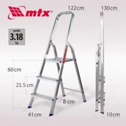 MTX - Escabeau 3 Marches - 150 Kg, Aluminium -Pas Cher Échelle Magasin 42699307 3
