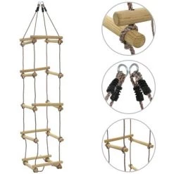 ASUPERMALL Echelle De Corde Pour Enfants 200 Cm Bois