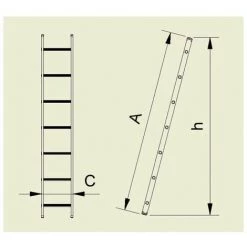 ALVE Echelle Eurostyl Simple Charge Max. 150 Kg 9 Marches - 9 Marches -Pas Cher Échelle Magasin 4326579 3