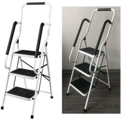 DAY PLUS 3 étapes Escabeau Avec Main Courante De Sécurité Pliable De Sécurité Antidérapant Matt Safe Heavy Duty - 9 DAY PLUS 3 étapes Escabeau Avec Main Courante De Sécurité Pliable De Sécurité Antidérapant Matt Safe Heavy Duty - -Pas Cher Échelle Magasin 43458702 5