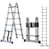 DAY PLUS 1.9m+1.9m DAYPLUS Échelle Télescopique, Escabeau Telescopique Pliant En Aluminium 3,8 M, Charge Capacité 330 Lbs/150 Kg