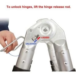 DAY PLUS 1.9m+1.9m DAYPLUS Échelle Télescopique, Escabeau Telescopique Pliant En Aluminium 3,8 M, Charge Capacité 330 Lbs/150 Kg -Pas Cher Échelle Magasin 43459408 5