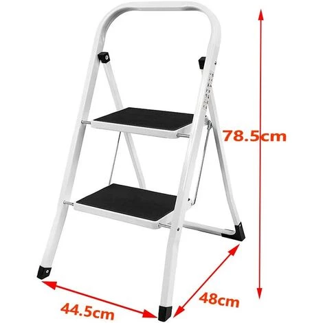 DAY PLUS 2 Marches Échelle à , Acier Robuste, Pliable Portable, Avec Tapis Antidérapant, Charge Maximale 150 Kg / 330 Lb 2 DAY PLUS 2 Marches Échelle à , Acier Robuste, Pliable Portable, Avec Tapis Antidérapant, Charge Maximale 150 Kg / 330 Lb – Image 2